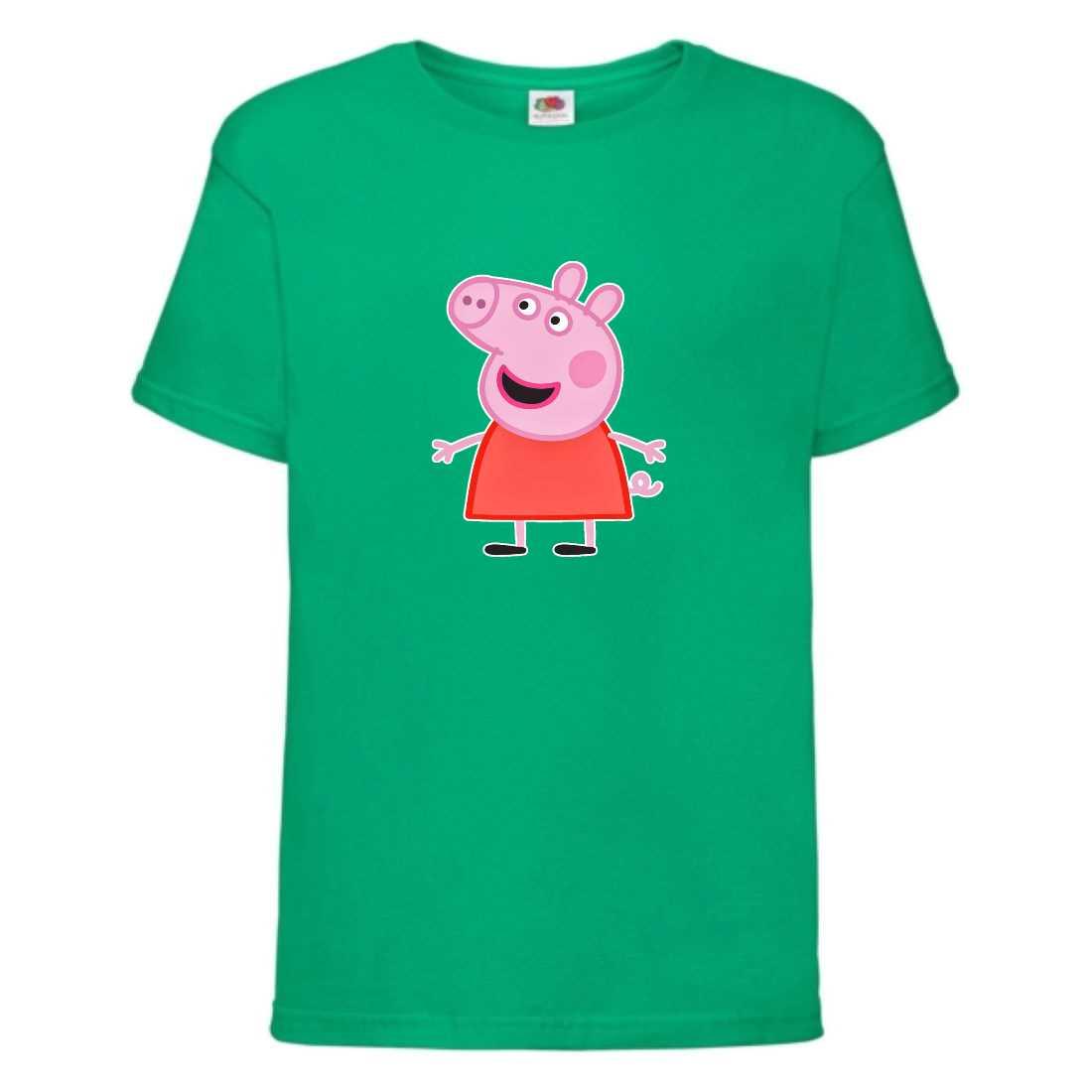 Футболка Свінка Пеппа 005 (PIG-005 grn) зелена 104-11628-140-152-164 розмір