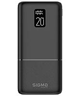 Power Bank Sigma X-power SI20A2QL 20000mAh PD 20W+ QC 22.5W Type C black Гарантия 12 мес