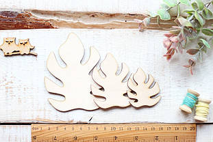 Шаблон дерев'яний "Монстера" набір 3шт.