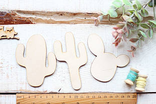 Шаблон дерев'яний "Кактус" набір 3шт.