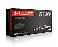 Защитные нитриловые перчатки Mercator ideall nitrile moto XL черные (100 шт)
