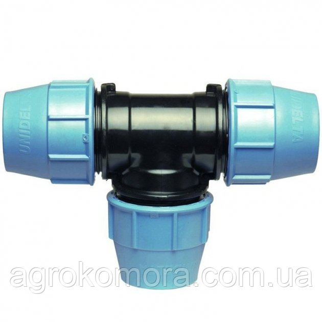 Трійник ПЕ 75х75х75 компресійний UNIDELTA