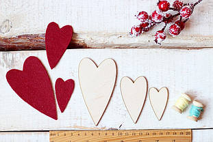 Шаблон дерев'яний "Серце тільда" набір 3шт.