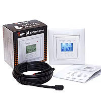 Терморегулятор для теплої підлоги 3600W "Templ LTC 070 PROG" Білий, програмований терморегулятор датчик