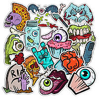 Набор виниловых наклеек (стикеров) от Lex Altern (Крутые зомби, мертвецы, панк, могила, капкейк, глаз, банка,