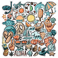 Набор виниловых наклеек (стикеров) от Lex Altern (Гавайи, хиппи, релакс, морские животные, серфинг, черепаха,