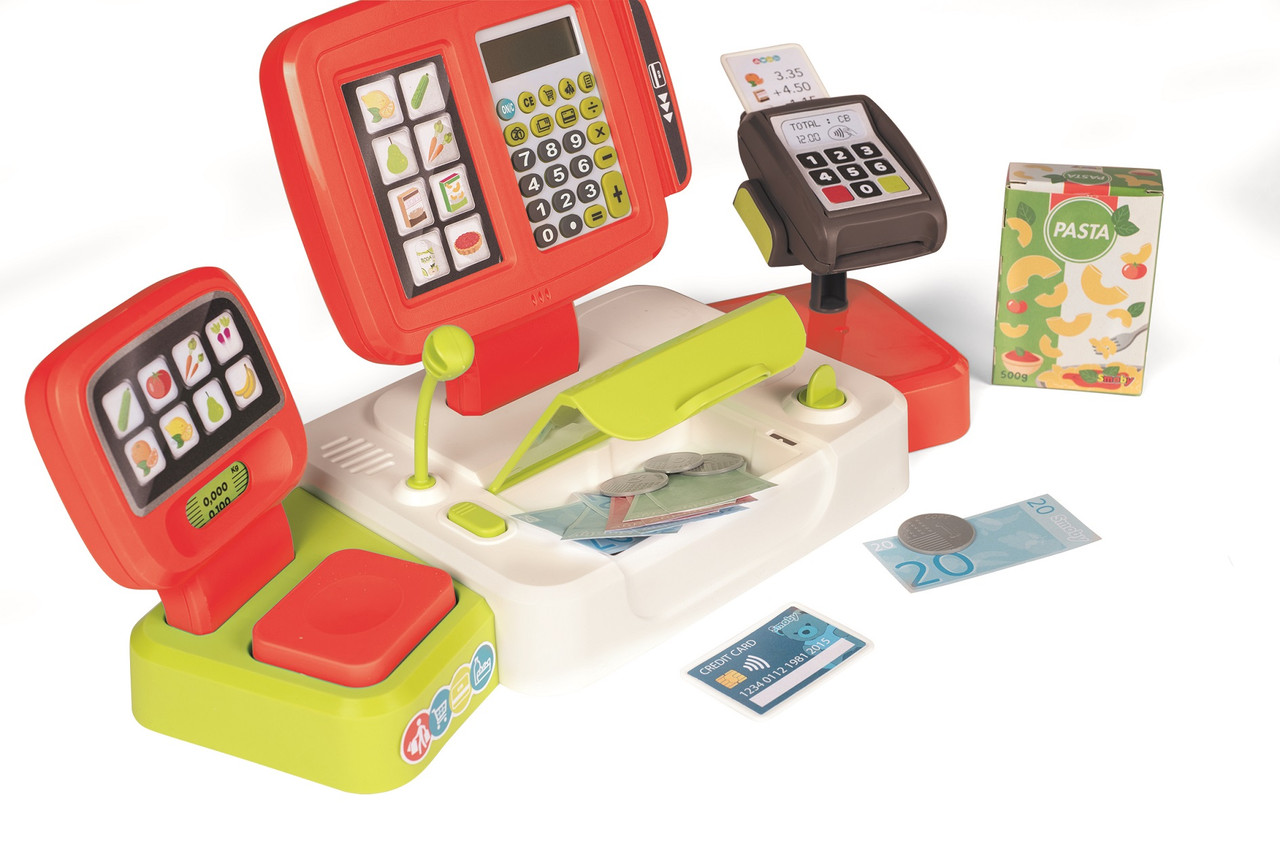 Детская электронная касса Smoby со сканером, терминалом и весами, красная, 3+ | 350111 - фото 9 - id-p1677535083