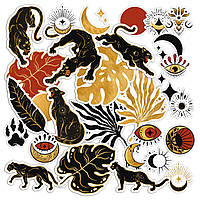 Набор виниловых наклеек (стикеров) от Lex Altern (Классная пантера, черная кошка, экзотическая, тропическая