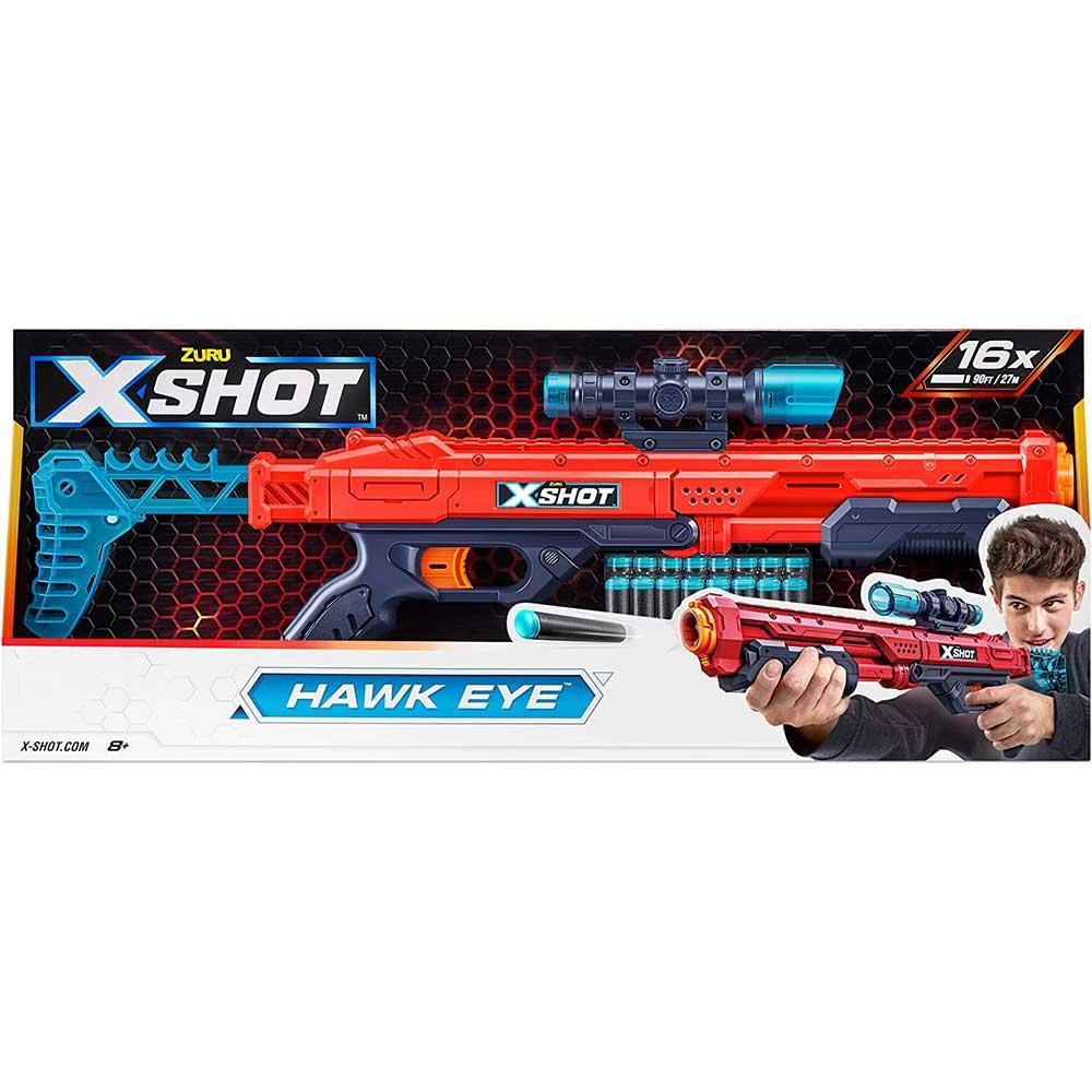 Швидкострільний бластер Zuru X-Shot Red EXCEL Hawk Eye 16 патронів 36435R, фото 1