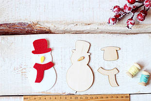 Шаблон дерев'яний "Сніговик" набір 4шт.