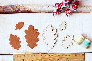 Шаблон дерев'яний "Дубовий листок" набір 3шт.