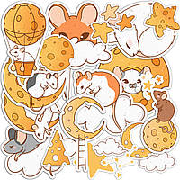 Набор виниловых наклеек (стикеров) от Lex Altern (Спящие мыши, сырная планета, месяц, воздушный шар, милые