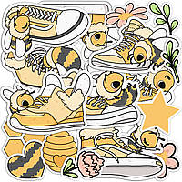 Набор виниловых наклеек (стикеров) от Lex Altern (Желтый шмель, каваи, милая пчелка, кроссовки, крылья, улей,