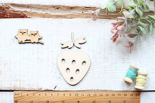 Шаблон дерев'яний "Полуниця" набір 2шт.