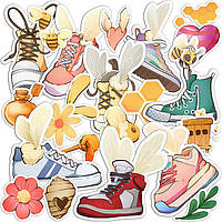 Набор виниловых наклеек (стикеров) от Lex Altern (Крылатые кроссовки, стильная пчелка, симпатичные шмели,