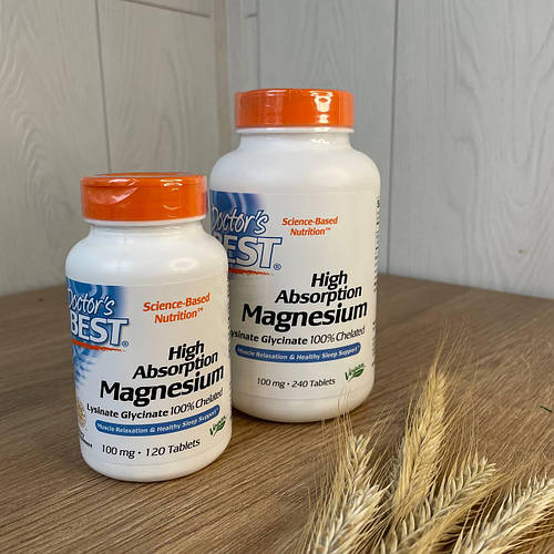 Doctor's Best, Магний с высокой степенью усвоения, 100 мг, 120 таблеток ...
