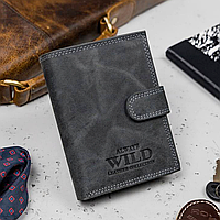 Чоловіче шкіряне портмоне Always Wild N4L-P-CHM темно-сіре