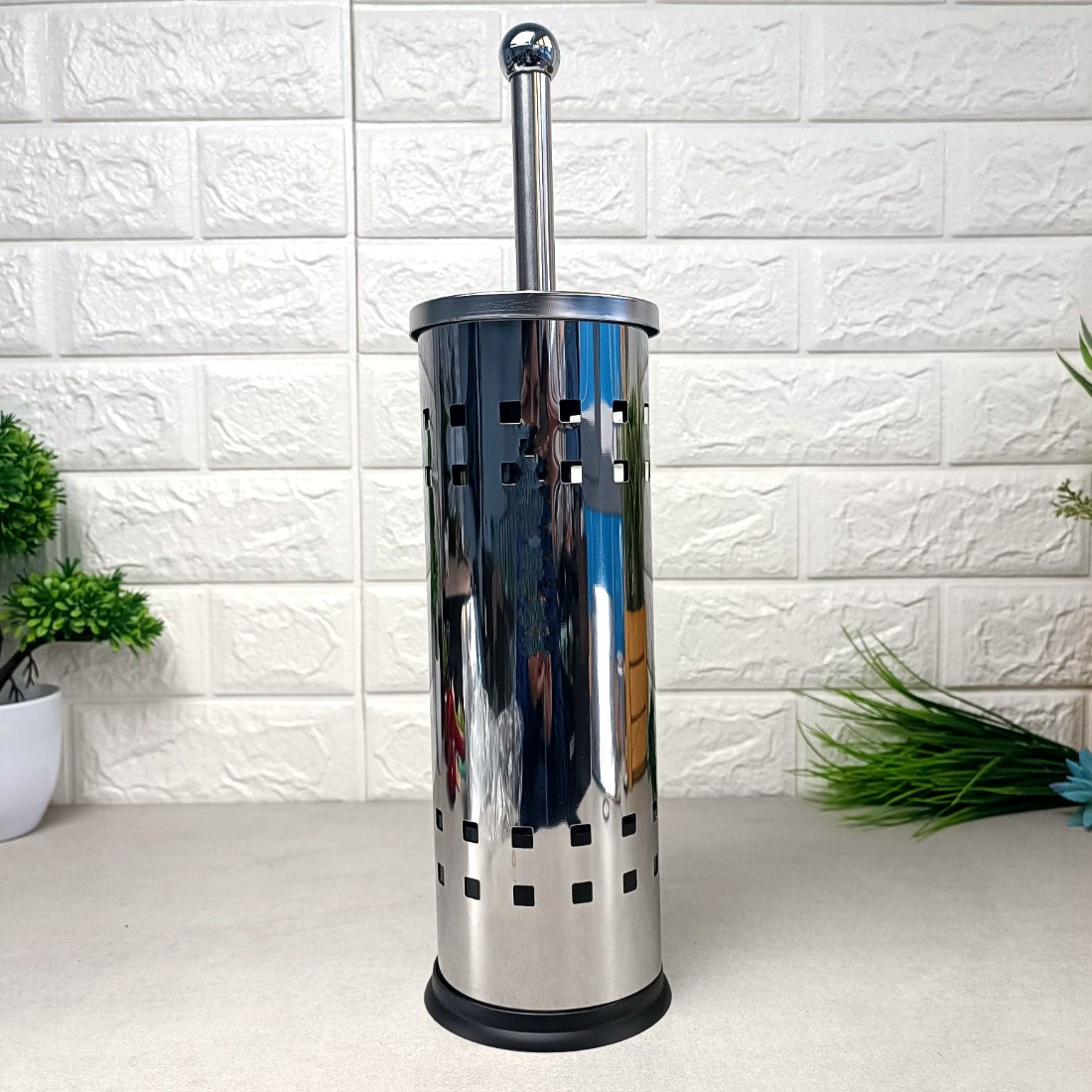 Туалетний йорж для унітазу в підставці з нержавіючої сталі, E06 Satyna TUBA, фото 1