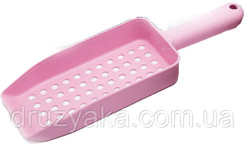 Лопатка з отворами для гігієнічного наповнювача (пластик, кольори в асортименті), 30х8х3 см