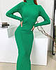 Платье Ангора рубчик, зелений, фото 3