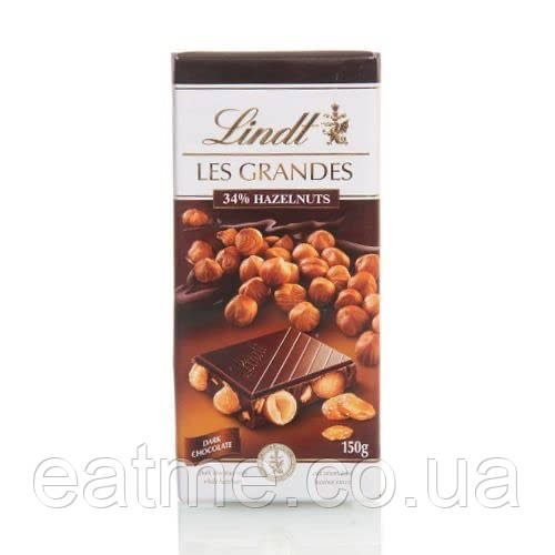 Темний шоколад Lindt з цільним фундуком 150g