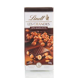 Темний шоколад Lindt з цільним фундуком 150g