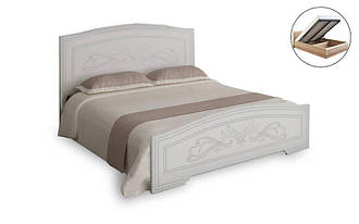 Ліжко двоспальне з підйомним механізмом 180х200 Неман Анабель (ГП) супермат білий