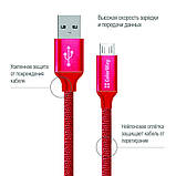 Дата кабель ColorWay Кабель Colorway USB - МicroUSB 2.1А 1м червоний (CW-CBUM002-RD), фото 2