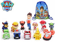 Набор фигурок Щенячий патруль с Рюкзаком 12 шт 4-7 см Paw Patrol Скай, Рокки, Маршал, Гонщик, Райдер,Зума