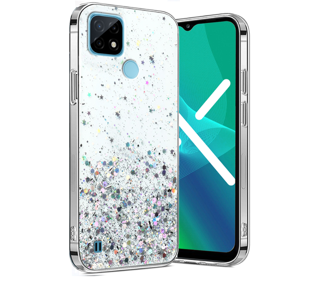 Блискучий чохол з срібною фольгою Realme C21Y / C25Y