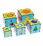 Дерев'яна іграшка розвиваюча Кубики - пірамідкиа "Форми" (ПСД016), фото 2