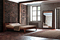 Кровать двуспальная деревянная из массива ольхи Ольга Микс мебель, цвет орех / каштан