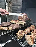 Мангал-барбекю на 12 шампурів на дровниці, 3 мм з кришкою + столик + решітка гриль, фото 3