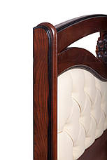 Ліжко дерев'яне з масиву ясена з м'яким узголів'ям Грація Мікс меблі, темний горіх з патиною, фото 4