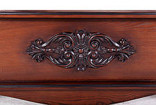 Ліжко дерев'яне з масиву ясена з м'яким узголів'ям Грація Мікс меблі, темний горіх з патиною, фото 5