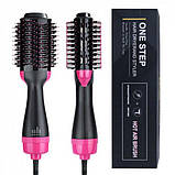 Фен щітка гребінець 3в1 One step Hair Dryer 1000 Вт 3 режими випрямляч для укладання волосся стайлер, фото 4
