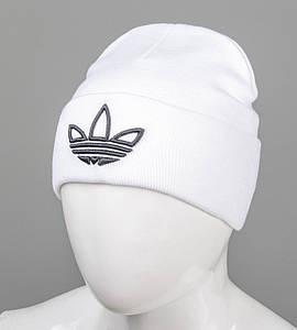 Шапка молодіжна з вишивкою Adidas (m33), Білий