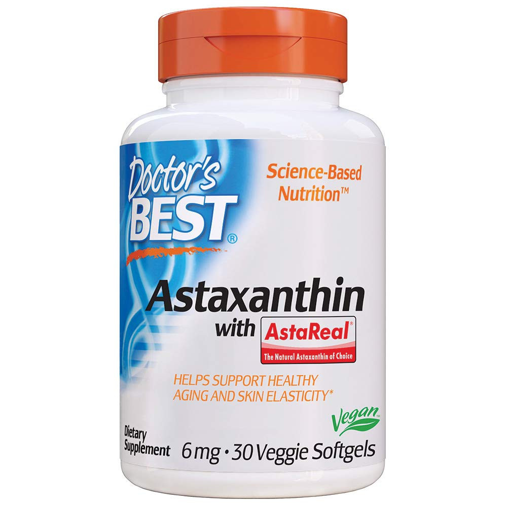 Doctor's Best, асксантин з AstaReal, 6 мг, 30 рослинних капсул, фото 1