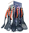 Набір кухонний Kitchen Tools PRO 7 предметів кухонного приладдя на підставці червоний, фото 7