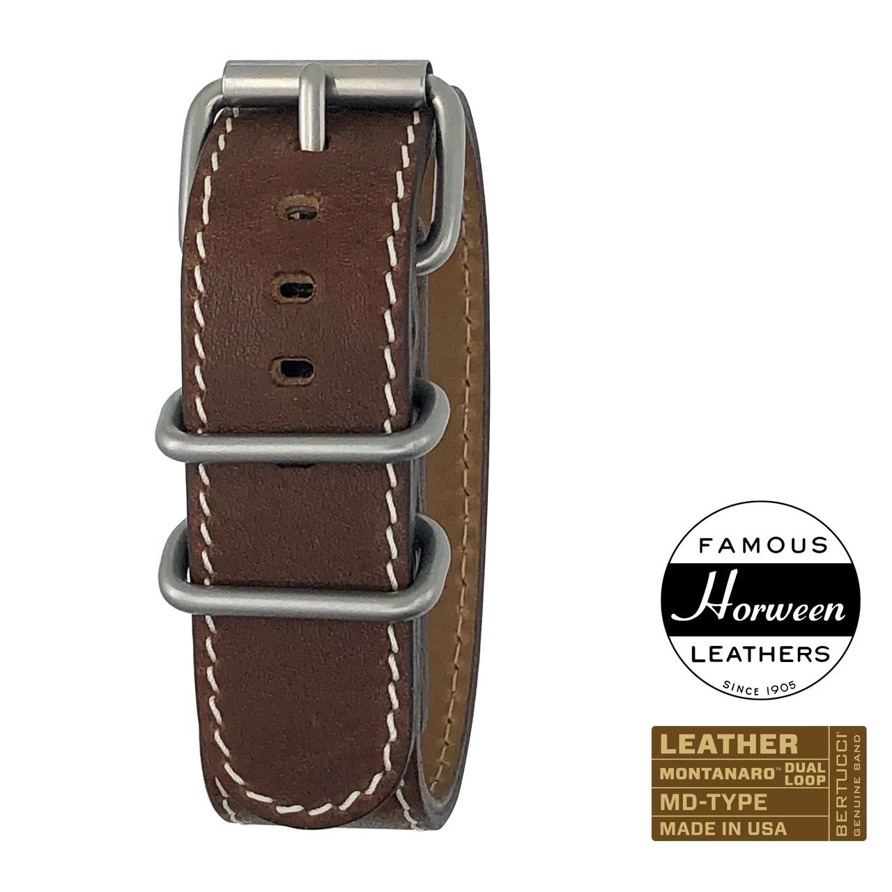 Шкіряний ремінець bertucci #126MD - Nut Brown™ Horween® leather w/ matte hardware, 7/8" - 22 mm size for A-2, A-3, A-6 & B-1 Cases, фото 1