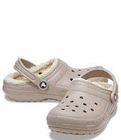 Женские сабо с мехом CROCS Classic Lined Clog, оригинал (203591) 36, бежевые