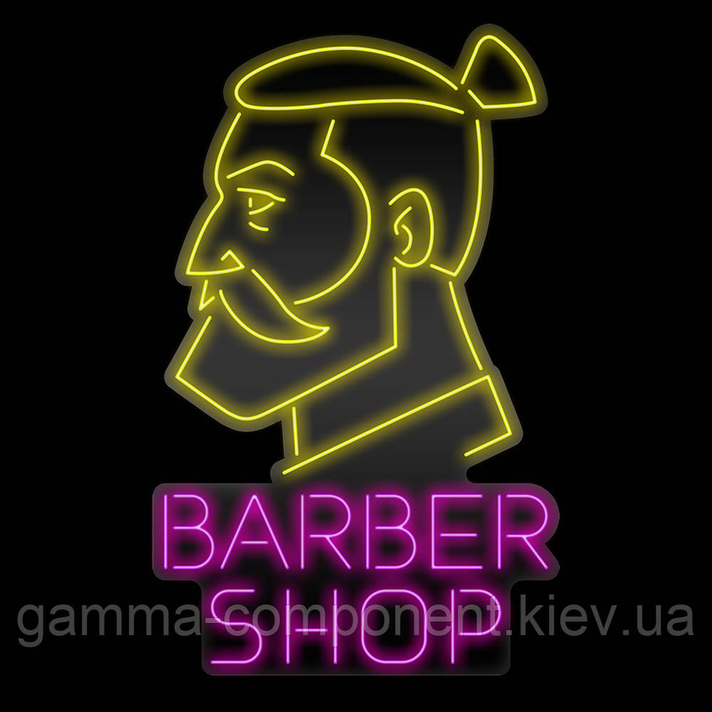 Неонова вивіска Барбер шоп (600х1000), фото 1