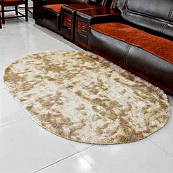 Килимок з довгим ворсом (Хутро) "Травка" | 150х200 см. Молочний шоколад