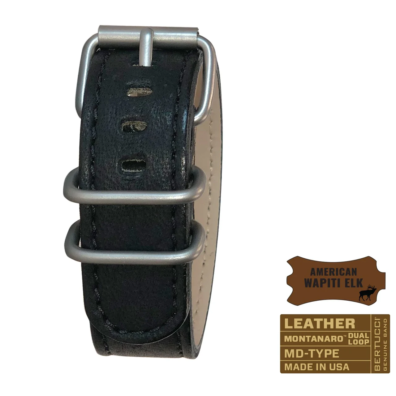 Шкіряний ремінець bertucci #279MD - Rocky Mountain Slate Wapiti Elk w/ matte hardware, 7/8" - 22 mm size for A-2, A-3, A-6 & B-1 C, фото 1