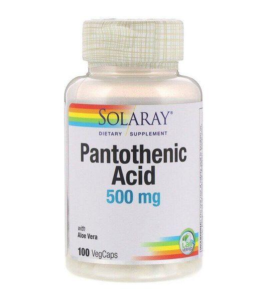 Пантотенова кислота Solaray Pantothenic Acid 500 mg 100 капсул, фото 1