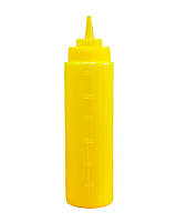 Пляшка для соусу жовта, 800/900 мл (соунік, диспенсер, дозатор)