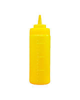 Бутылка для соуса желтая, 360 мл (соусник, диспенсер, дозатор)