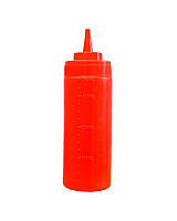 Пляшка для соусу червона, 360 мл (соусник, диспенсер, дозатор)