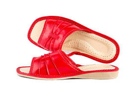 Жіночі шкіряні тапочки хорошої якості