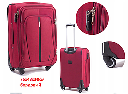 Чемодан дорожній Wings 1706 тканевий на 4 колесах великий бордовий